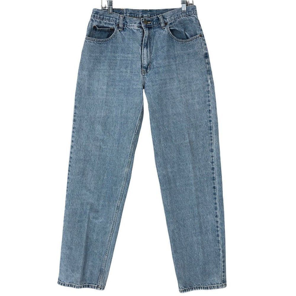 Open Trails Mens Jeans 34X34 Blue Straight Mid Rise Denim 100% Cotton Fray Hem